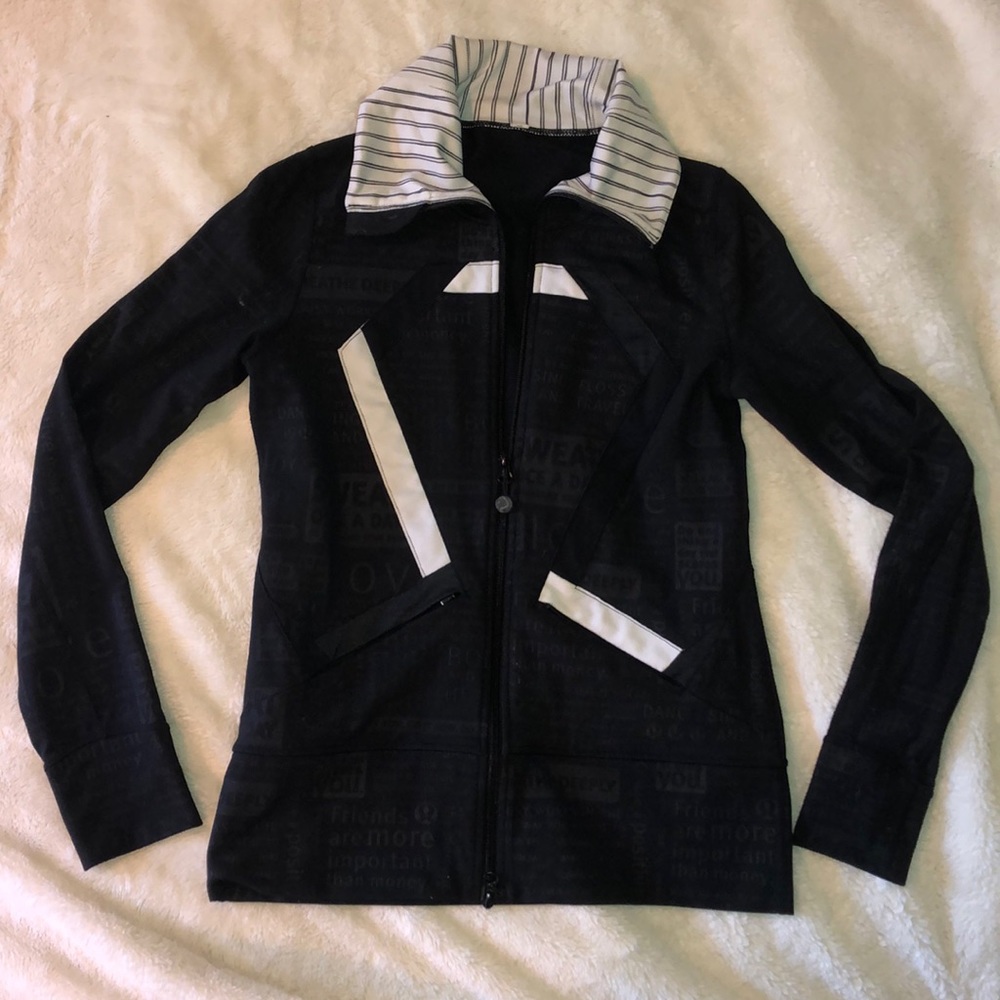 Lululemon black zip up hoodie size 6